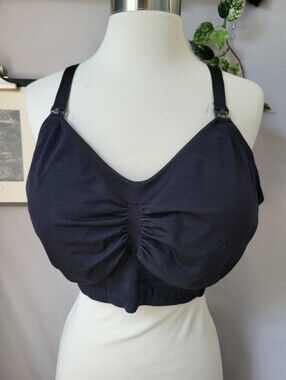 Kindred Bravely Hands Free Pumping and Nursing Maternity Bra Black XL Busty